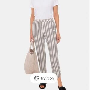 Marine Layer Women’s Striped Pants Size M – Blue White Tencel Spandex Beachy
